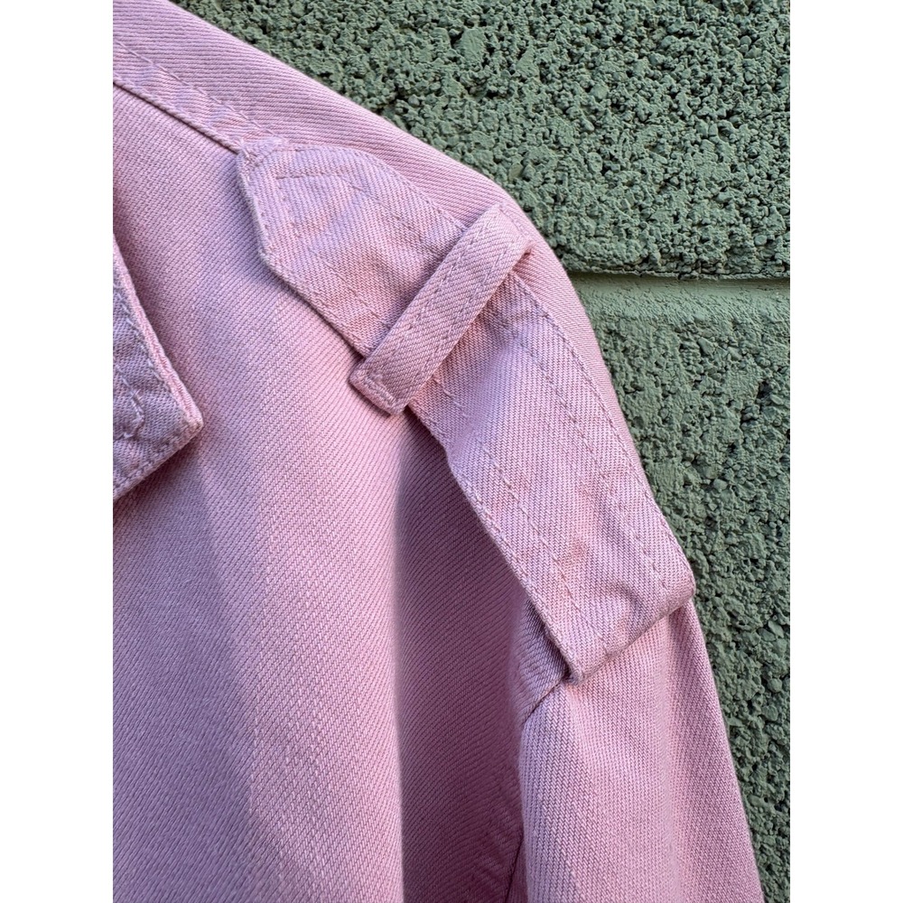 Dip Womens Pink Utility Jacket Snap Front Drawstring Waist Mauve Denim Medium - Picture 7 of 13